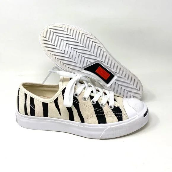 💖MEGA SALE💖Converse Jack Purcell OX Women's Low Top Black White Zebra 165028C - Picture 4 of 10